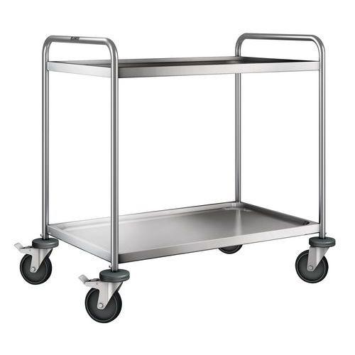CHARIOT INOX 2 PLATEAUX POIDS:18 KG H HT:950 MM - BLANCO