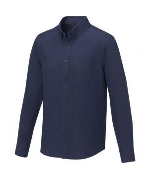 CHEMISE À MANCHES LONGUES POLLUX POUR HOMME BLEU MARINE - TEXTILES MODE PERSONNALISÉS