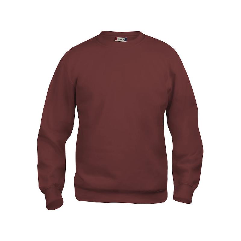 CLIQUE SWEAT BASIC COL RD BORDEAUX XL