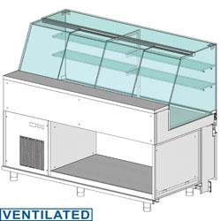 Comptoir vitrine réfrigéré en & gn  vitre haute  ventilé  sans réserve   va17x_0