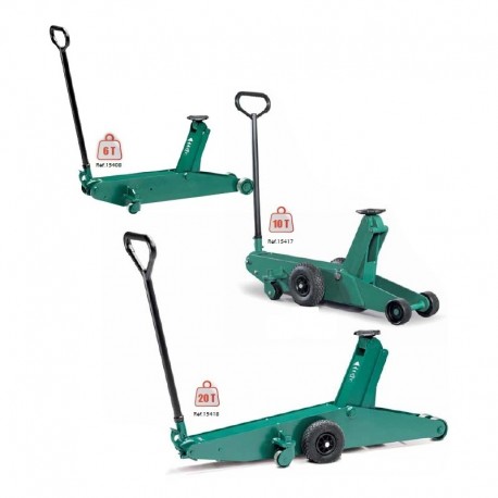 Cric rouleur hydraulique professionnel - Compac 6 tonnes - Référence 15408 - Haute capacité avec poignée ergonomique et pédale d'approche rapide_0