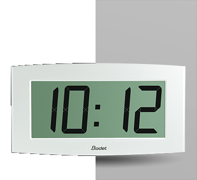 Horloge numérique LCD Cristalys 14 - piles 1,5V - DHF - boîtier ABS blanc - BODET_0