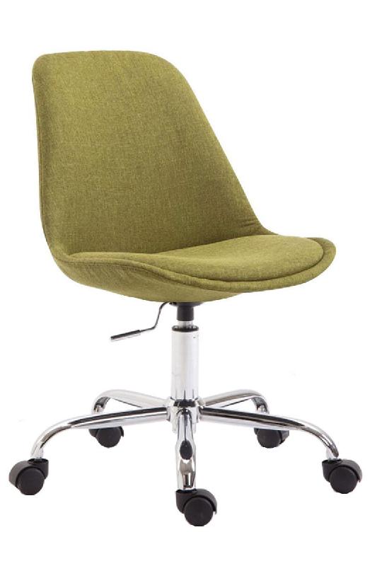Décoshop26 - Chaise de bureau tabouret de travail sur roulettes hauteur réglable en tissu vert et métal chromé 10_0002687 - métal 3000251159301_0