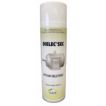 DIELEC'SEC Nettoyant diélectrique Résistance 21 000 Volts - Forte pénétration - Enlève graisses, huiles, cires - Utilisations variées - Liquide fluide incolore_0