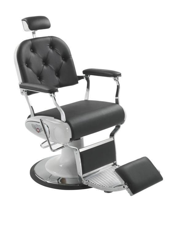 Elvis Flip - Fauteuil de coiffure pivotant avec repose-pieds rabattable et revêtement en skaï_0