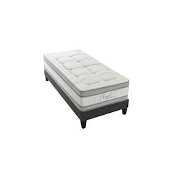 Ensemble  Matelas Mémoire de forme + Sommier Bois Mi-ferme 90x200 cm ROYAL HYPSOM - blanc 4VP.RO.K15.0920_0