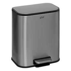 FIVE Poubelle en Acier Inox finition mat 5 Litres ouverture à pédale - gris 3560233534675_0