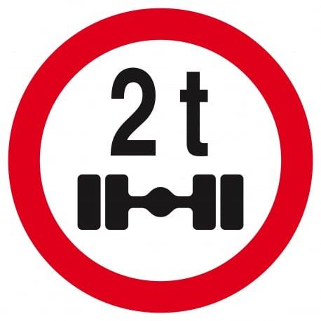 Interdit vehicules pesant s/un essieu + de 2 t. D.180mm TALIAPLAST | 627288_0