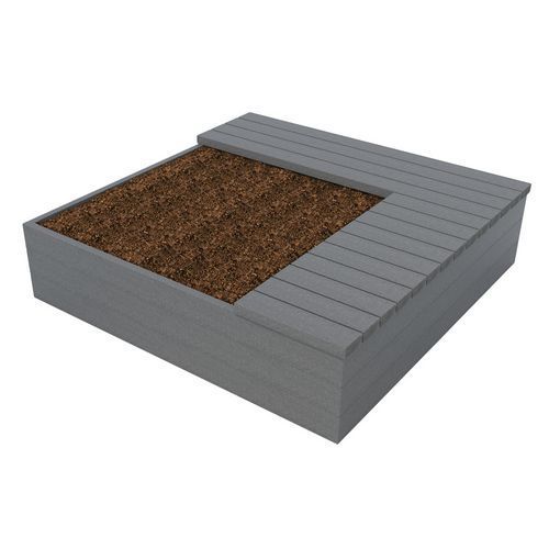 JARDINIÈRE EDEN 180 X 180 CM D'ANGLE DROITE - GRIS - ESPACE URBAIN
