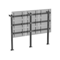 KIMEX Support TV sur pieds - mur d'images 9 écrans 45''-50'' à visser noir - noir 3700685426238_0