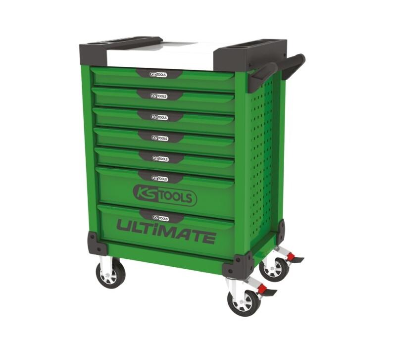 KS TOOLS 817.0007 - Servante d'atelier 7 tiroirs - Gamme Ultimate® - Système de Fermeture centralisé par Serrure - 4 Roues Robustes - Plan de Trava_0