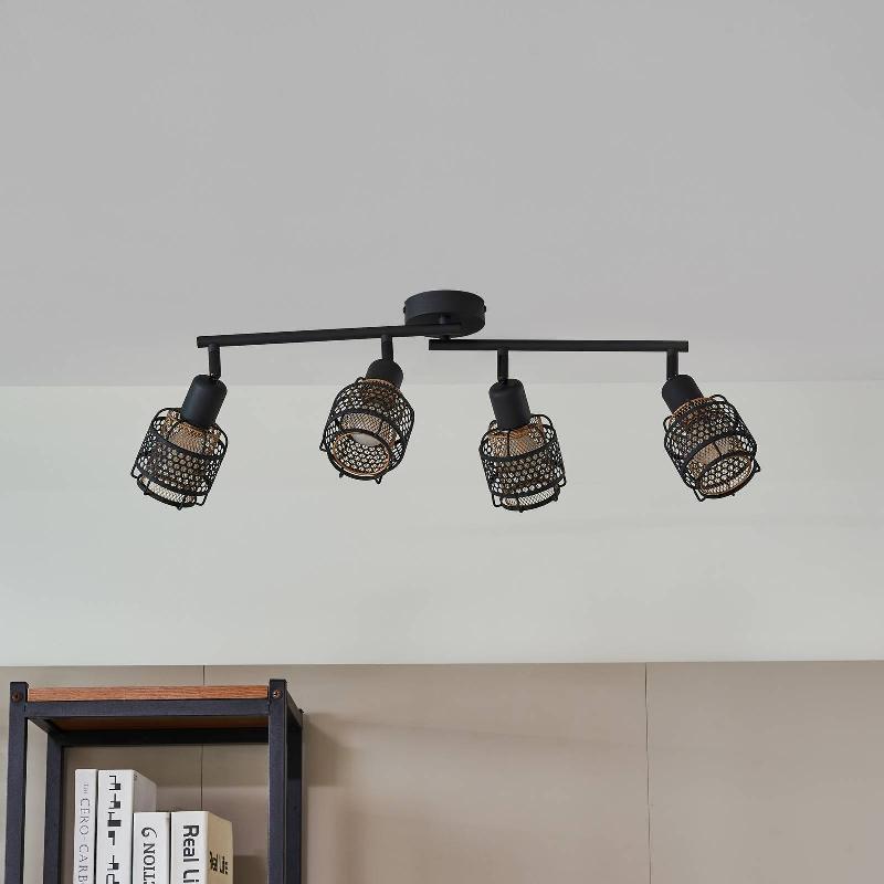 LINDBY EUDORIA SPOT DE PLAFOND À 4 LAMPES NOIR/OR