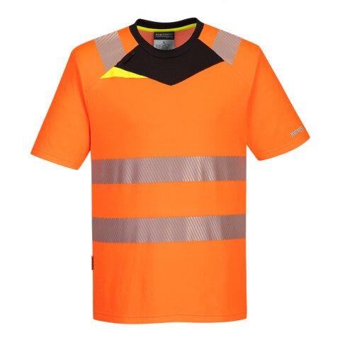 LOT DE 2 - PORTWEST DX413 DX4 TEE-SHIRT HAUTE VISIBILITÉ S/S ORANGE/NOIR - TAILLE XXL