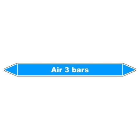 LOT DE 3 - MARQUEUR DE TUYAUTERIE - AIR 3 BARS - NFX 08-105 - VINYLE LAMINÉ 250 X 26 MM