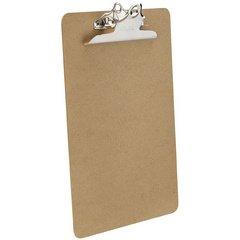 LOT DE 8 - PORTE-BLOC À PINCE, PANNEAU DE FIBRES, A4, BRUN