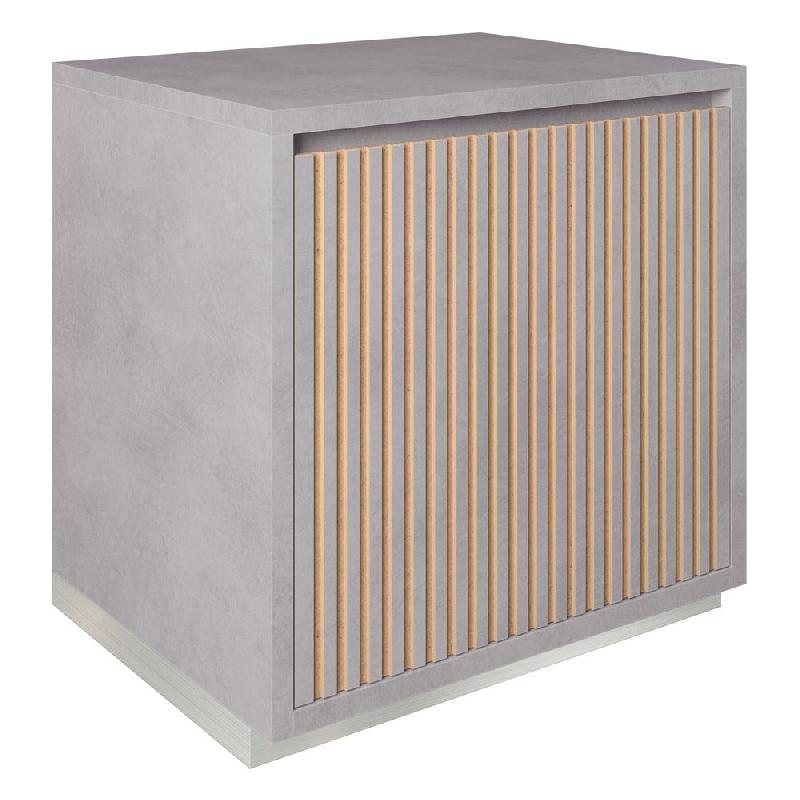 Meuble Vertigo T01 1 porte MDF naturel et béton 60x47x60 cm_0