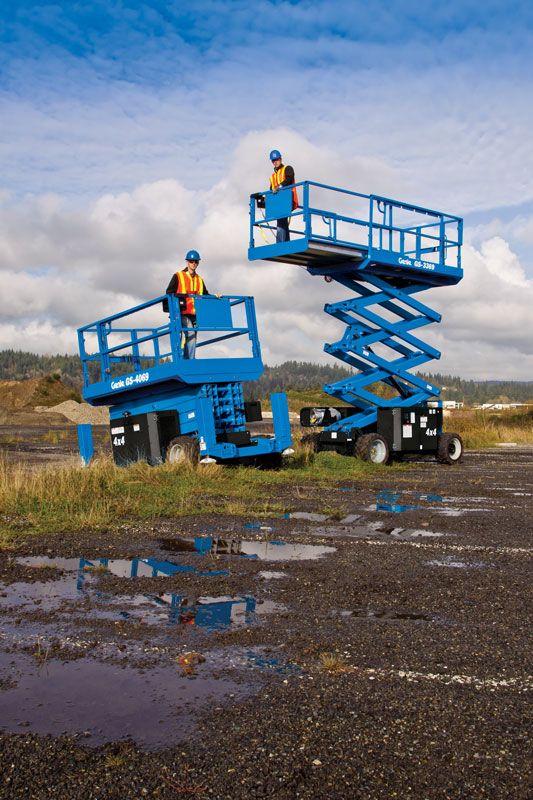 Nacelle élévatrice à ciseaux automotrice Genie GS 3369 RT/DC - ultra-robuste pour terrains accidentés_0