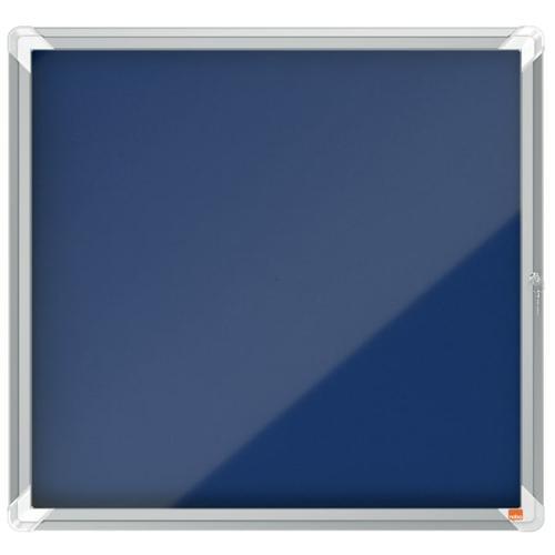 Nobo vitrine d'affichage porte battante Premium Plus - feutre bleu - 6 x A4 - verrouillable - 1902555_0
