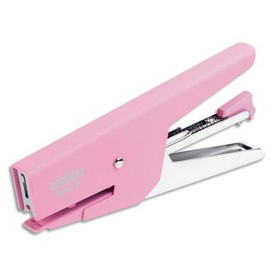 PINCE AGRAFEUSE RAPID BEBE 58 COLORIS ROSE  - UTILISE LES AGRAFES BEBE (8/4) - CAPACITE 15 FEUILLES