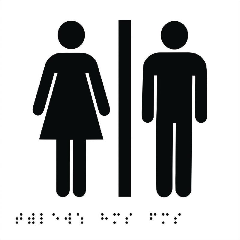 PLAQUE SIGNALÉTIQUE TOILETTES MIXTES EN BRAILLE