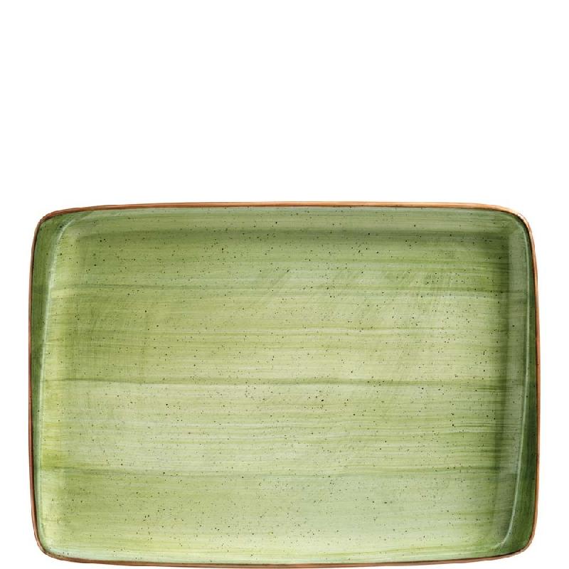 PLAT BONNA AURA THERAPY MOOVE, PORCELAINE HAUT DE GAMME, 23 X 16 CM, VERT