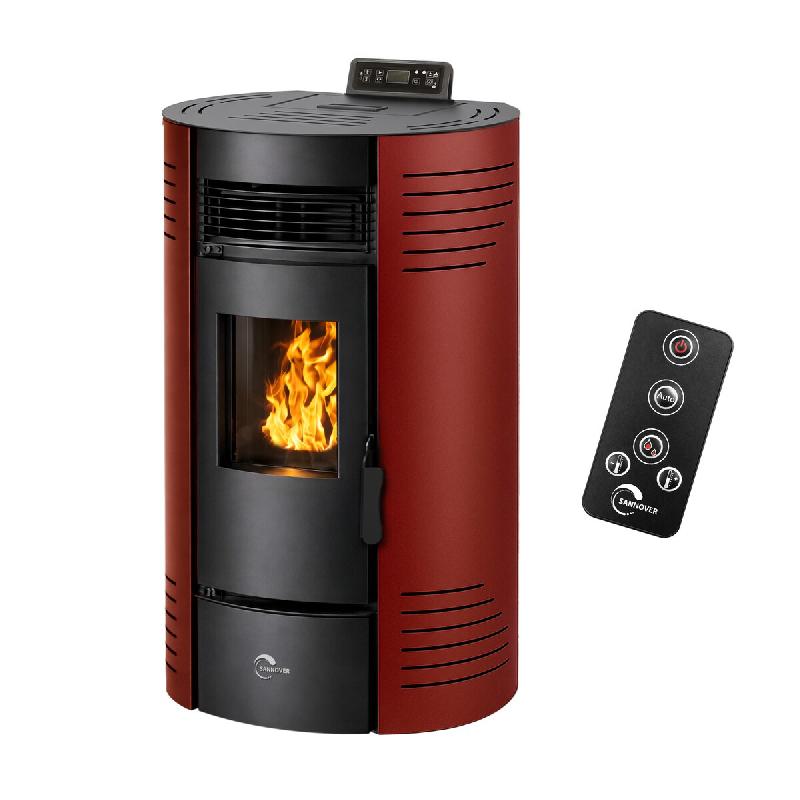 Poêle à granulés étanche Azora 15,1 kW Bordeaux Sannover - 3760401214631_0