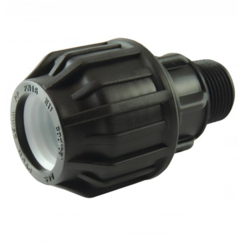 RACCORD À COMPRESSION MÂLE EN POLYPROPYLÈNE PP POUR TUBE PE - Ø 20 MM -15X21 CODITAL