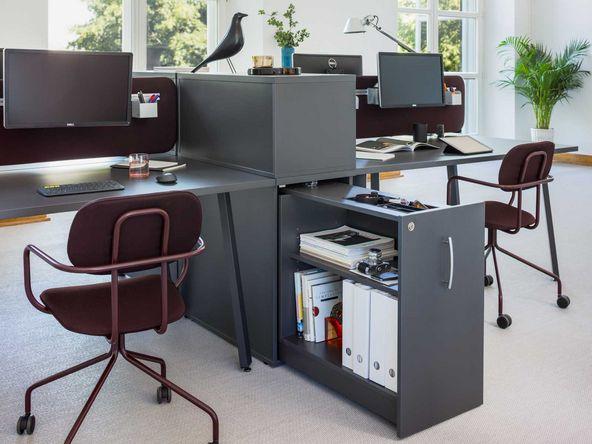 Armoire extractible hauteur bureau bois pas cher_0