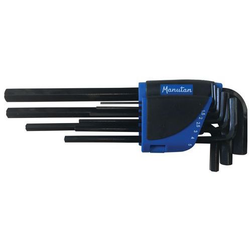 RATELIER DE 9 CLÉS MÂLES LONGUES 6 PANS - MANUTAN