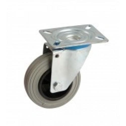 ROULETTE PIVOTANTE GRIS 200 MM- CHARGE 200 KG - ROULEMENTS À ROULEAUX AVL