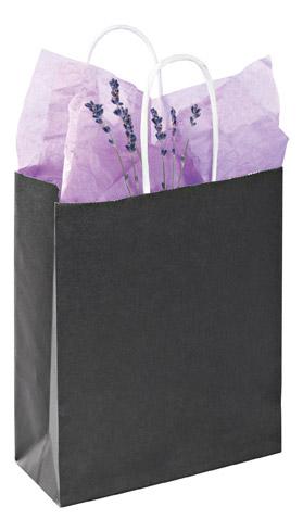 SACS BOUTIQUE KRAFT NOIR POIGNÉES TORSADÉES 30 X 23 X 12 CM - 50 SACS