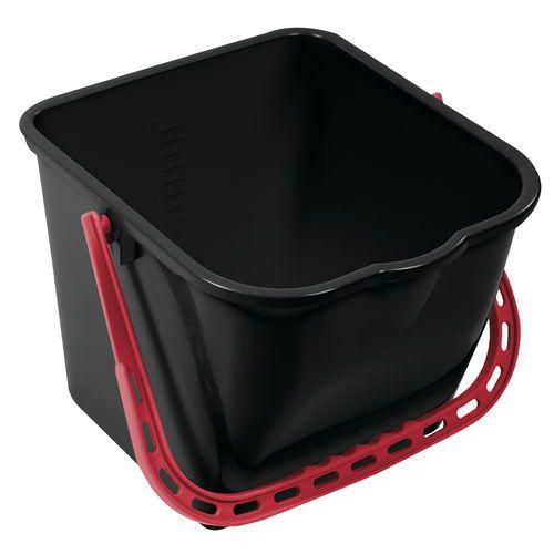 SEAU NOIR AVEC ANSE ROUGE 15L - MANUTAN EXPERT