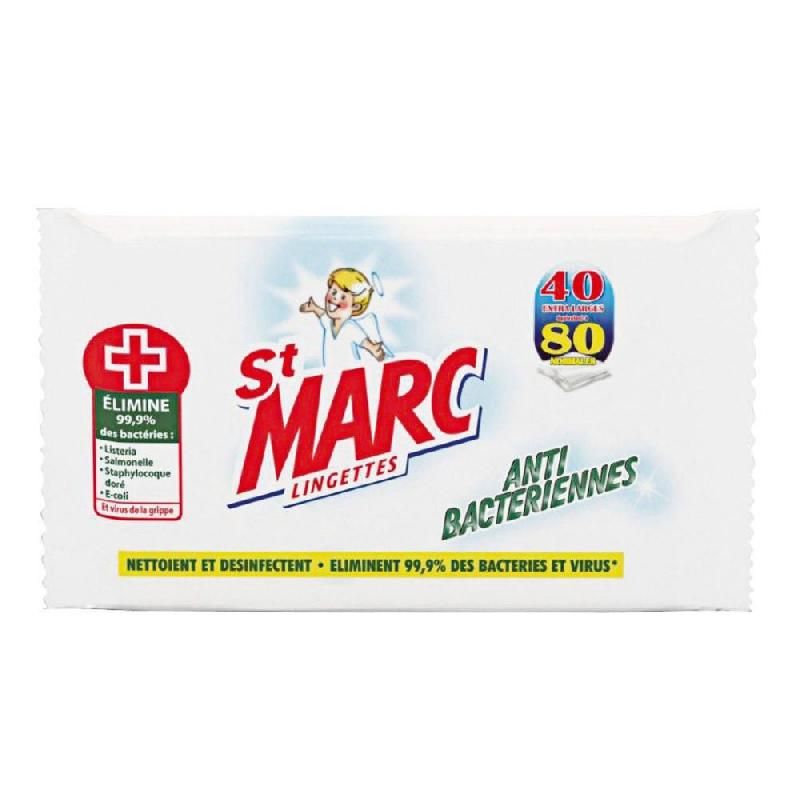 ST. MARC PAQUET DE 40 LINGETTES EXTRA LARGE ANTI BACTÉRIENNES ST MARC