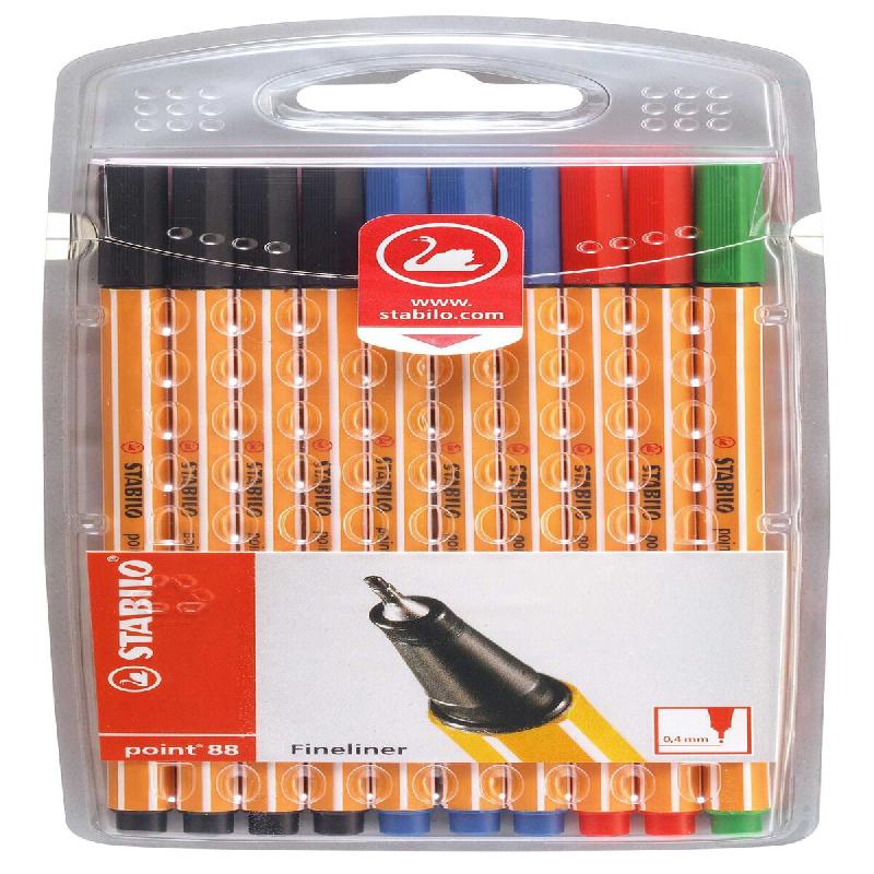 STABILO feutre point 88, ?Tui office de 10 feutres - multicolore plastique 255897_0