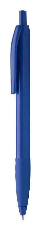 Stylo à bille en plastique - grip en caoutchouc coloré - couleur bleue - 6g_0
