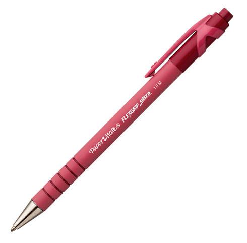 LOT DE 2 - STYLO BILLE PAPER MATE FLEXGRIP ULTRA RÉTRACTABLE POINTE 1 MM - ÉCRITURE MOYENNE ROUGE