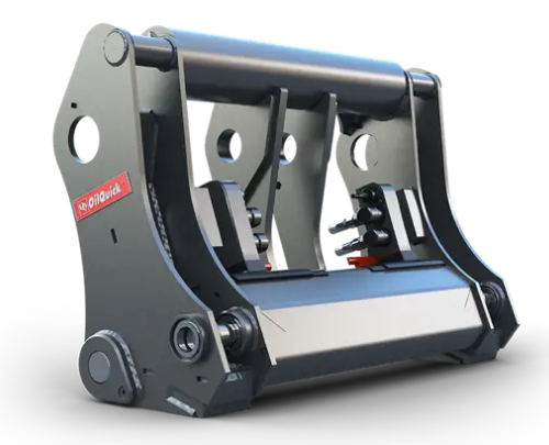 Système d'attache rapide automatique OilQuick - OQL pour chargeuses avec accouplement d'outils hydrauliques depuis la cabine_0