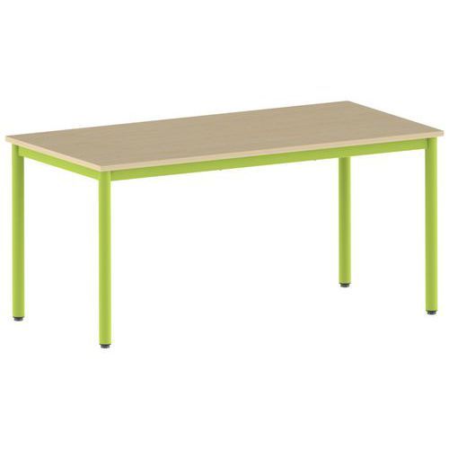 TABLE CARÉLIE 160 X 80 FIXE T6 STRAT HÊTRE MIEL- VERT 1864 - MOBIDECOR