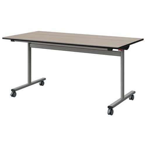 TABLE MALIBU RAB 160X80 T6 DL ST ANTIB ACACIA/NOIR GRIS 9006 - MANUTAN EXPERT