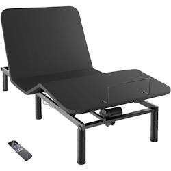 Tectake Cadre de lit avec sommier électrique Comfort Easy Flex - anthracite-noir - 405116 - réglable avec LED et télécommande_0
