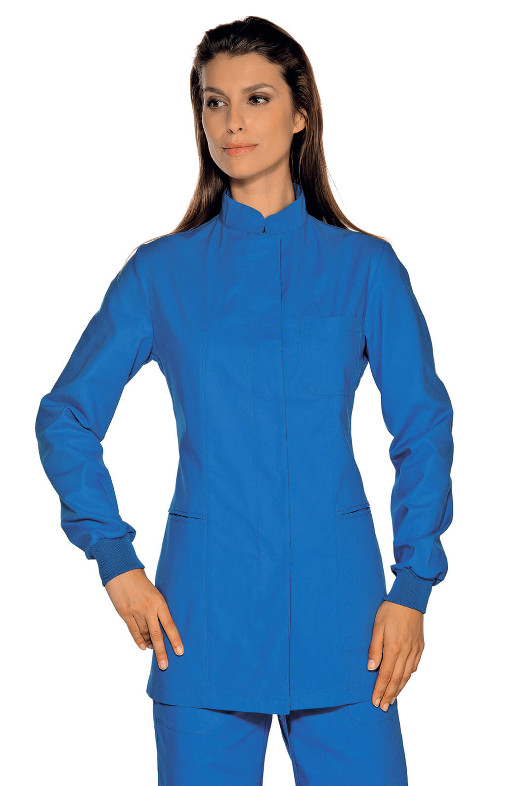 TUNIQUE MÉDICALE BLEU POIGNETS SERRÉS 100% COTON