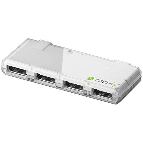Techly IUSB2-HUB4-WHTY - Hub USB 2.0, 4 ports, 480 Mbit/s, blanc_0