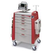 Avalo rouge - chariot médical - capsa healthcare - surface de travail coulissante_0