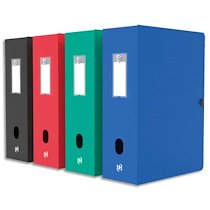 BOÎTE DE CLASSEMENT MEMPHIS EN POLYPROPYLÈNE 7/10E. DOS 10 CM. COLORIS ASSORTIS TRADITION - LOT DE 4