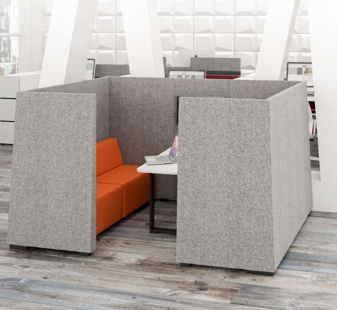 Cabines acoustiques de réunion - H 1420 x L 1810 x L 2500 mm - Réf : 749_15733 - Livrée avec poufs et prise électrique_0