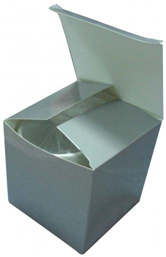 Boîte cadeau luxe en céramique pour mug - dimensions 10,5 x 10 x 10,5 cm - papier cartonné pelliculé argent_0