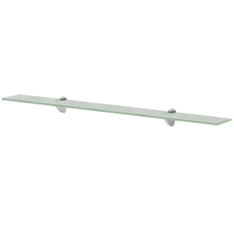 Étagère murale design en verre dépoli 90x10 cm - Verre trempé 8 mm avec supports en alliage de zinc_0