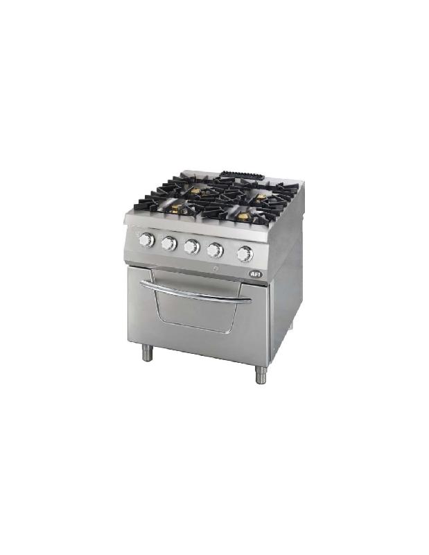Fourneau 4 feux gaz sur four gaz - GN 2/1 - Série 900 - 48 Kw - Acier inoxydable 18/10 ème_0