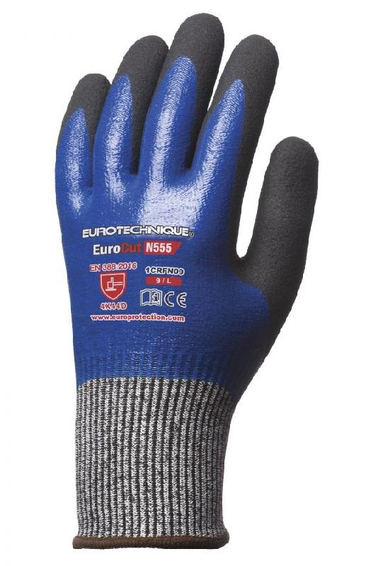 Gant tricoté anti-coupure eurocut n555 eurotechnique double enduction bleu/noir t10 - COVERGUARD - 1crfn10 - 740966_0