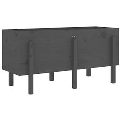 Helloshop26 - Jardinière bac lit surélevé plantes fleurs terrasse jardin de jardin 121 x 50 x 57 cm bois de pin massif gris 02_0039357 - 3000218625948_0
